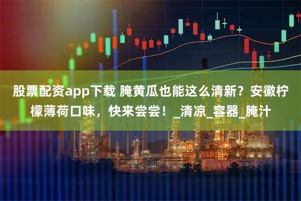 股票配资app下载 腌黄瓜也能这么清新？安徽柠檬薄荷口味，快来尝尝！_清凉_容器_腌汁